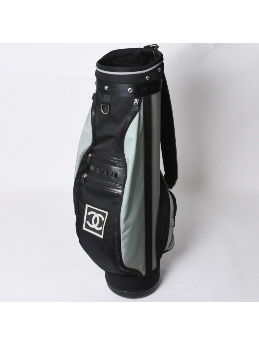 Chanel Sports Line Golf Bag Green Black Silver Nylon